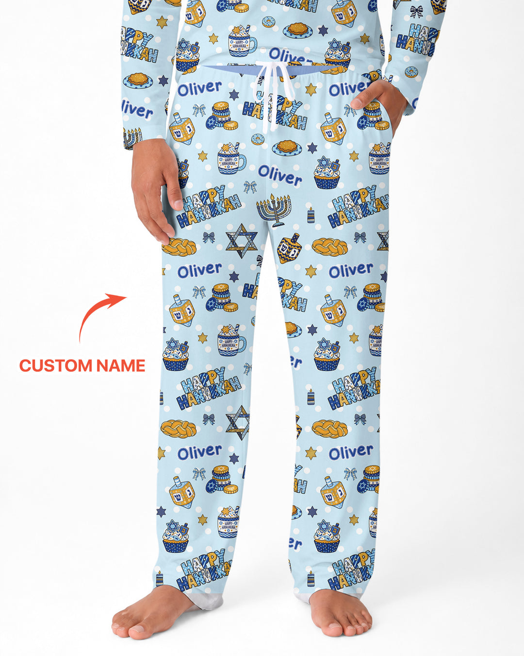 Custom Name Jewish Holiday Bamboo Men's Pajama Set