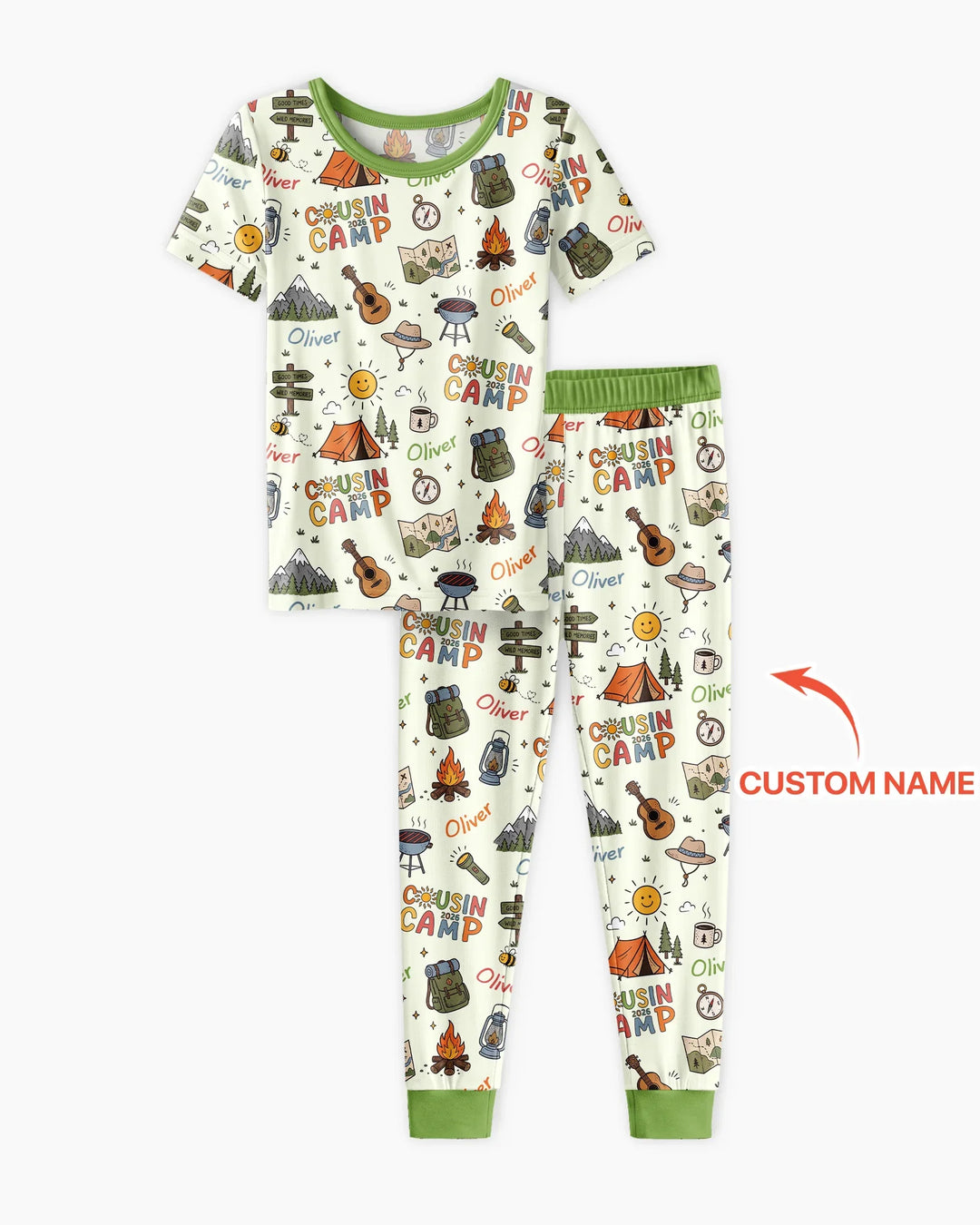 Zweiteiliges, kurzärmliges Pyjama-Set mit Marienkäfern