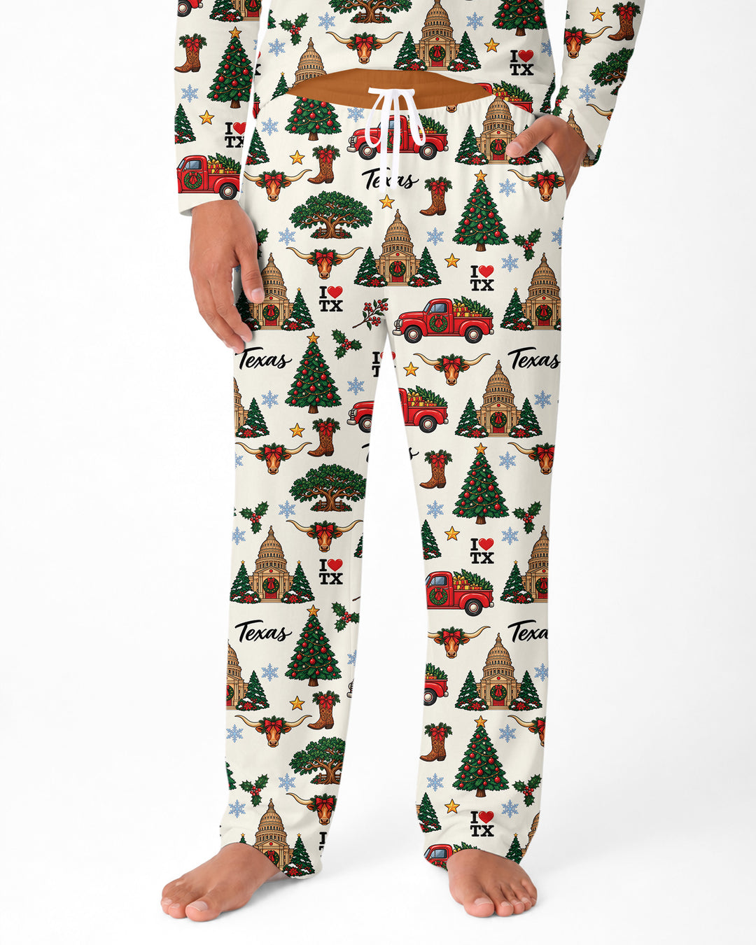 Christmas In Texas Bamboo Men's Pajama Set