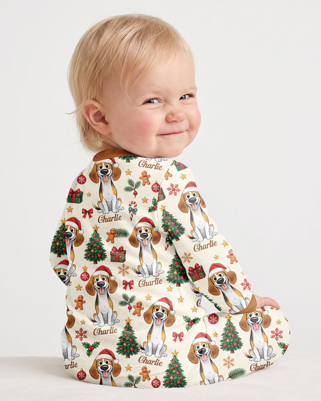 Christmas Dog Bamboo Two Piece Long Sleeve Pajama Set