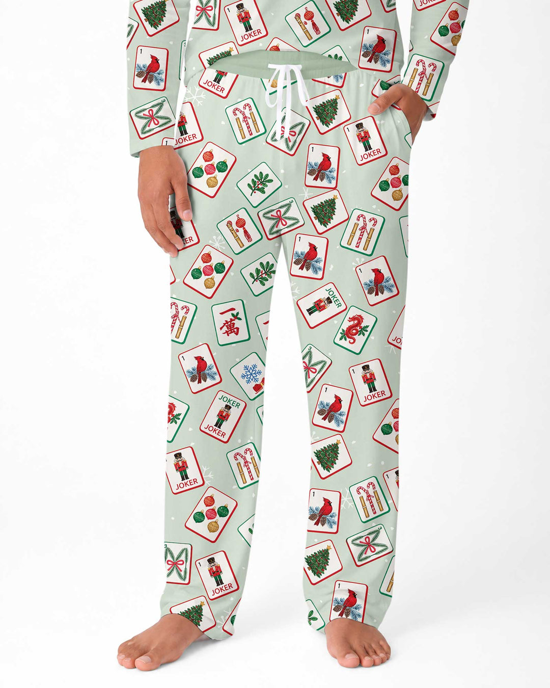 Christmas Mahjong  Bamboo Men's Pajama Set