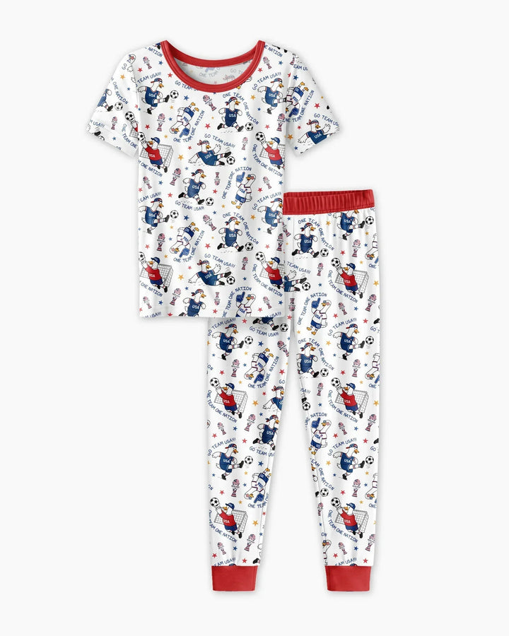 Zweiteiliges, kurzärmliges Pyjama-Set mit Marienkäfern