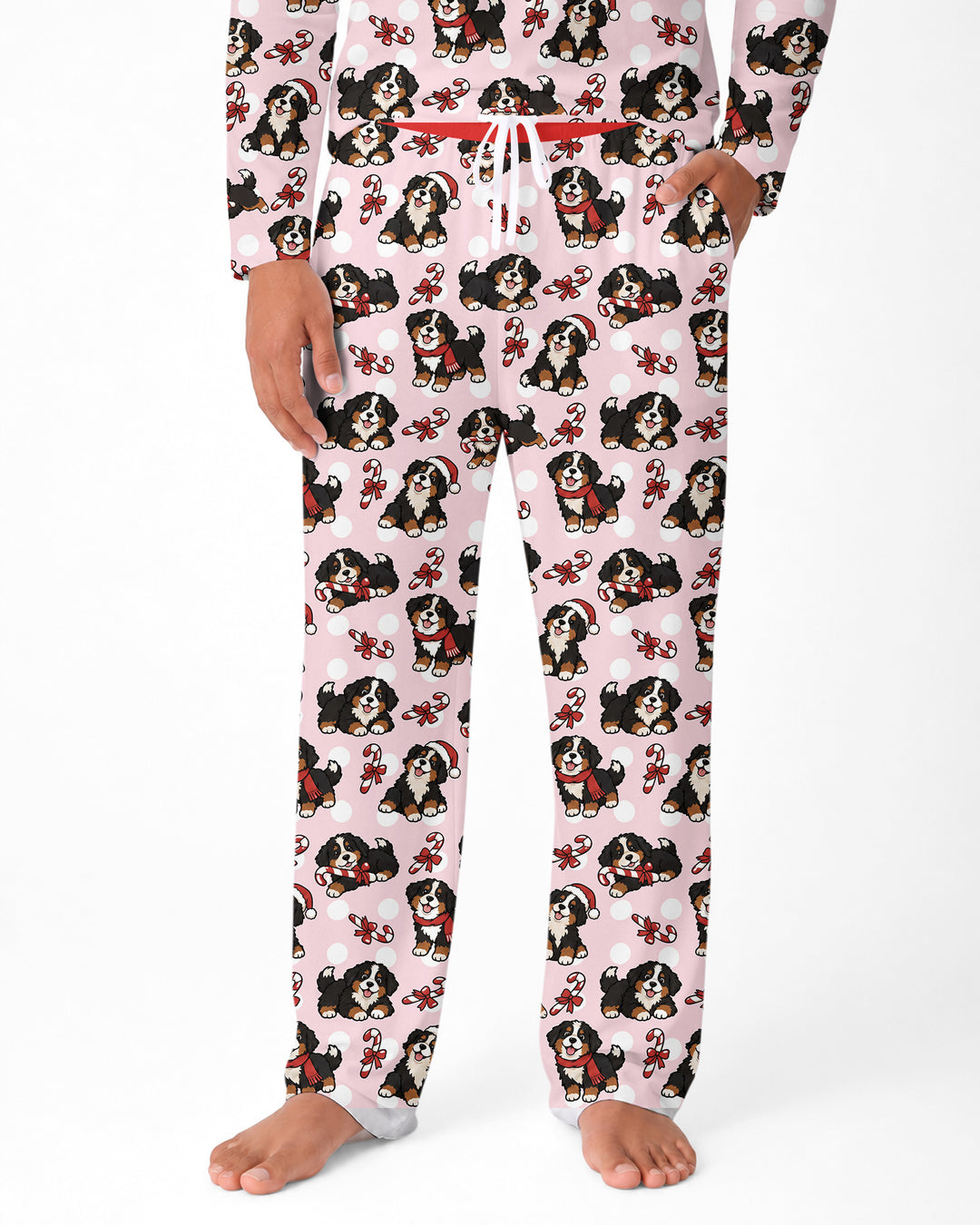 Holiday Bernese Mountain Christmas Dog Bamboo Men's Pajama Set