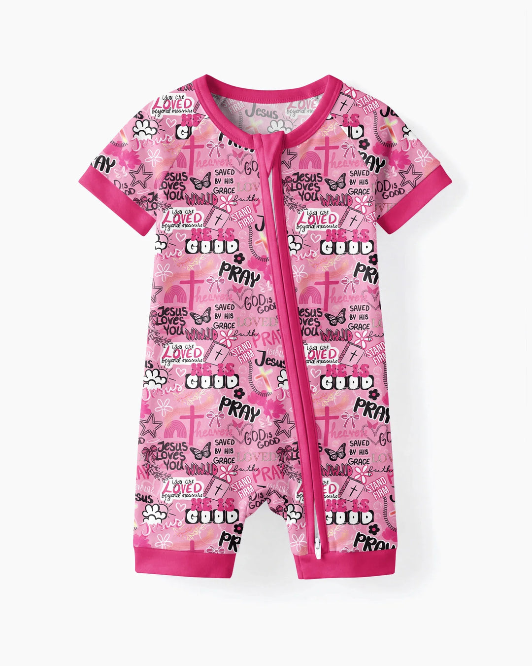 Pink Faith & Grace Bamboo Shorty Zippy