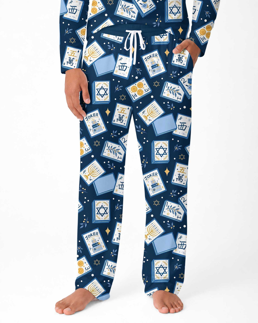 Mahjong Tov Hanukkah Family Matching Bamboo Men's Pajama Set