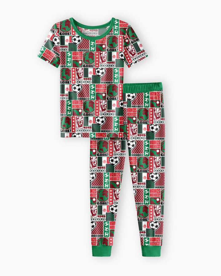 Zweiteiliges, kurzärmliges Pyjama-Set mit Marienkäfern