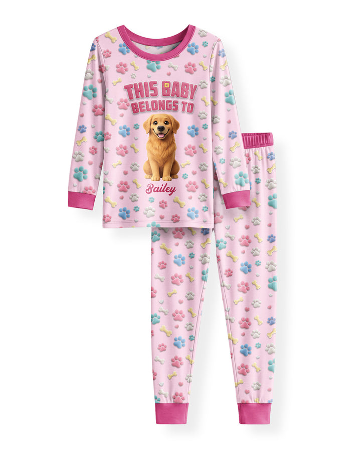 Baby Belongs To Cutie Dog Bamboo Two Piece Long Sleeve Pajama Set