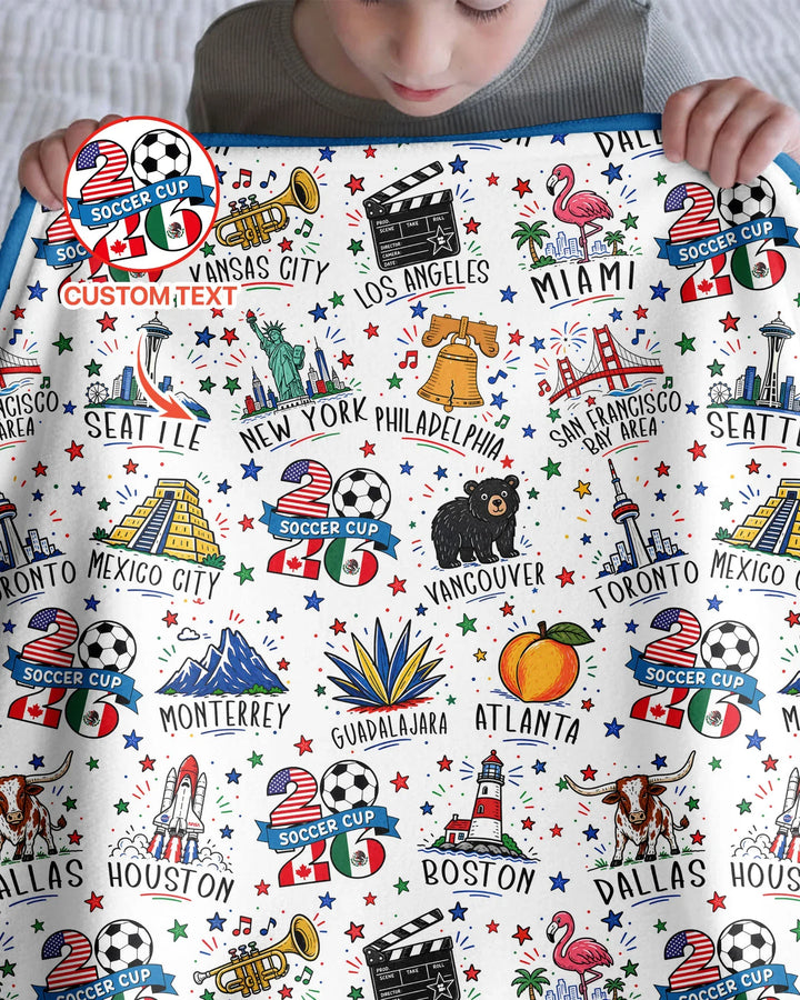 2026 Soccer Cup Host Citties Bamboo Blanket