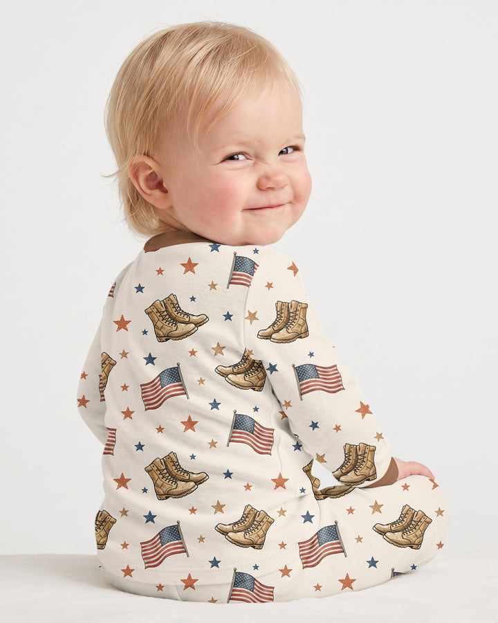 My Favorite Veteran Is My Grandpa Bamboo Two Piece Long Sleeve Pajama Set