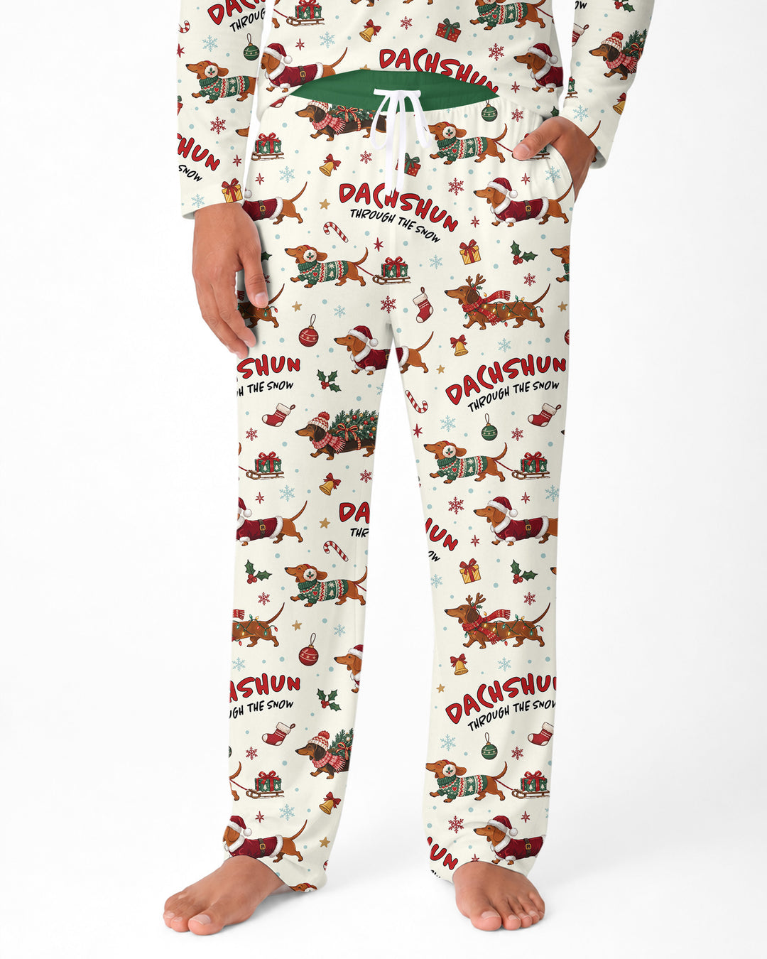 Dachshund Through The Snow Bamboo Men's Pajama Set