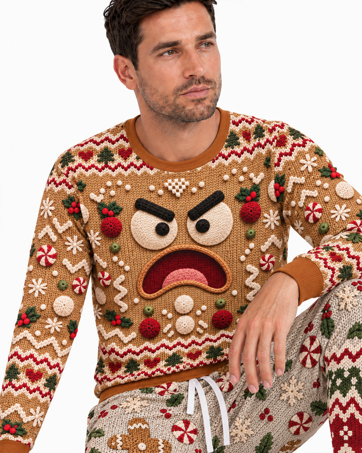 Grumpy Gingerbread Crew Bamboo Men's Pajama Set