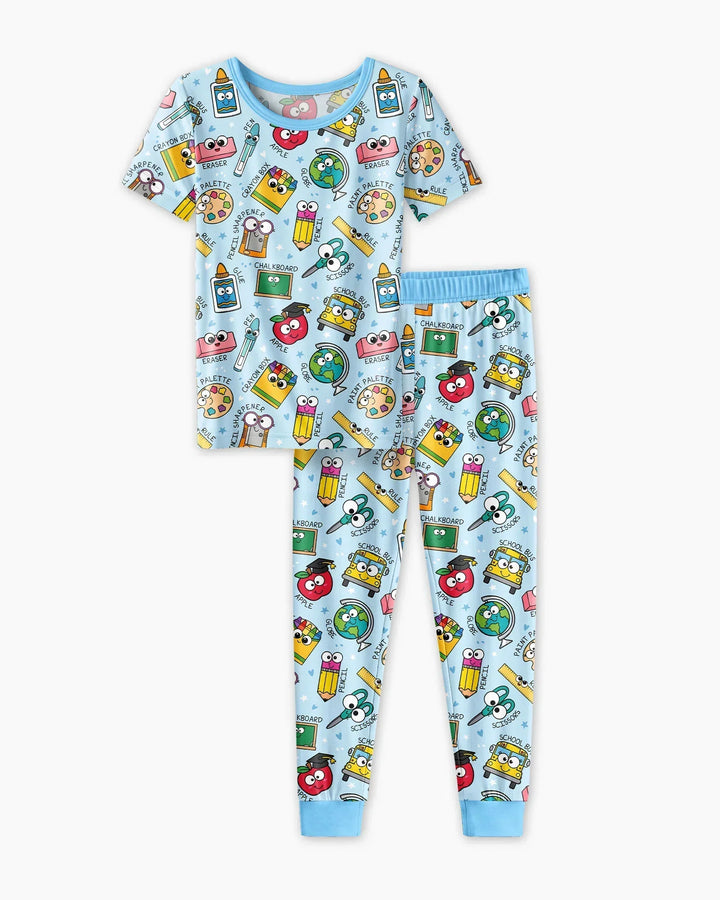 Happy School Pals Two Piece Short Sleeve Pajama Set