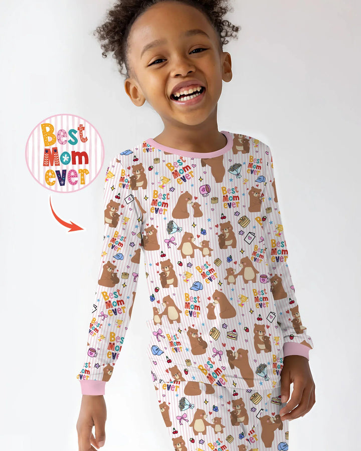 Zweiteiliges Langarm-Pyjama-Set mit Sommerfrüchten