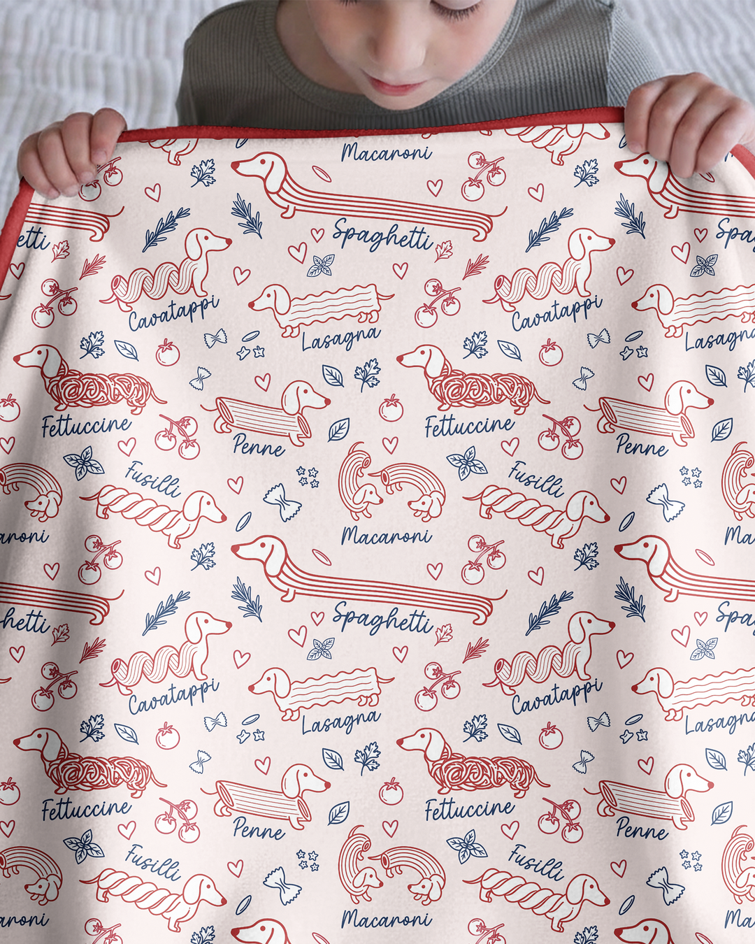 Funny Dachshund Pasta Pups Bamboo Blanket
