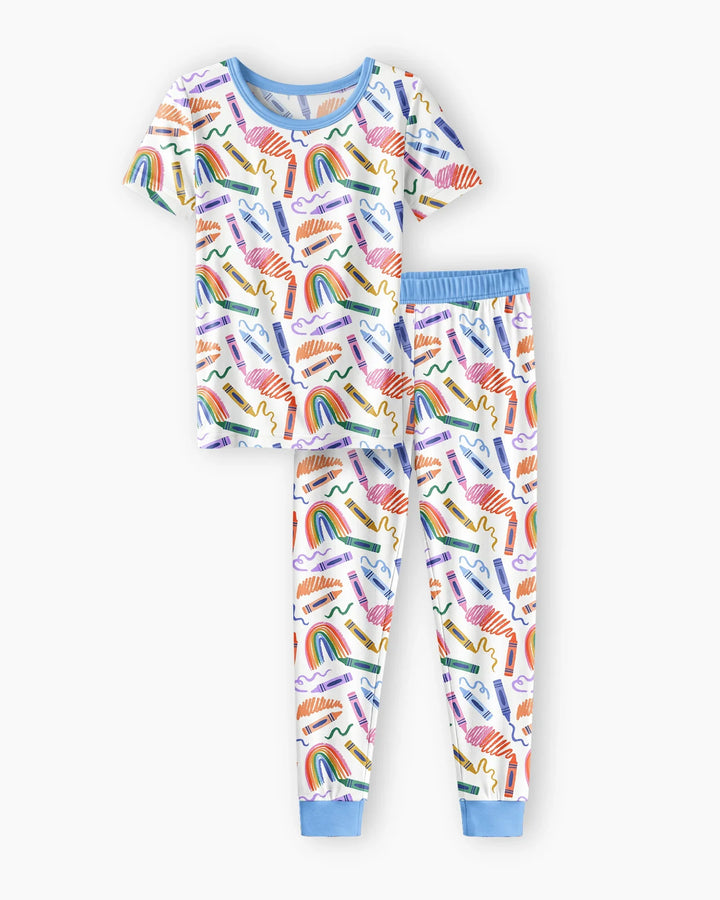 Zweiteiliges, kurzärmliges Pyjama-Set mit Marienkäfern