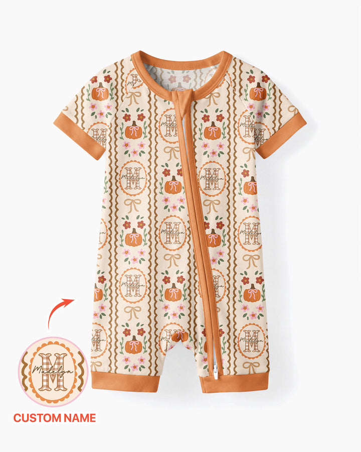 Custom Name Pumpkin Cottage Bamboo Shorty Zippy
