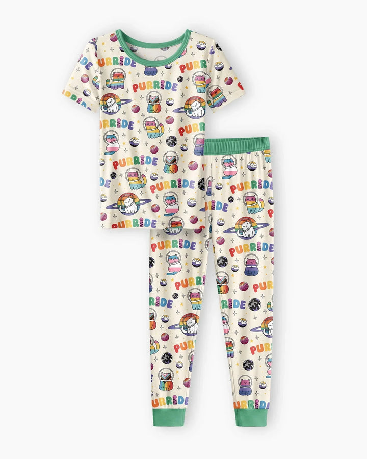 Zweiteiliges, kurzärmliges Pyjama-Set mit Marienkäfern