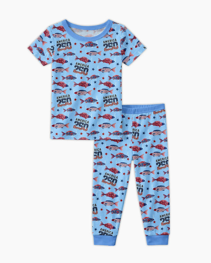 Zweiteiliges, kurzärmliges Pyjama-Set mit Marienkäfern
