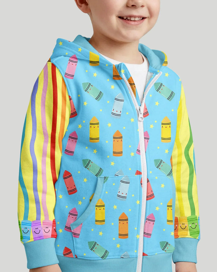 Happy Crayon Friends Bamboo Zip Hoodie