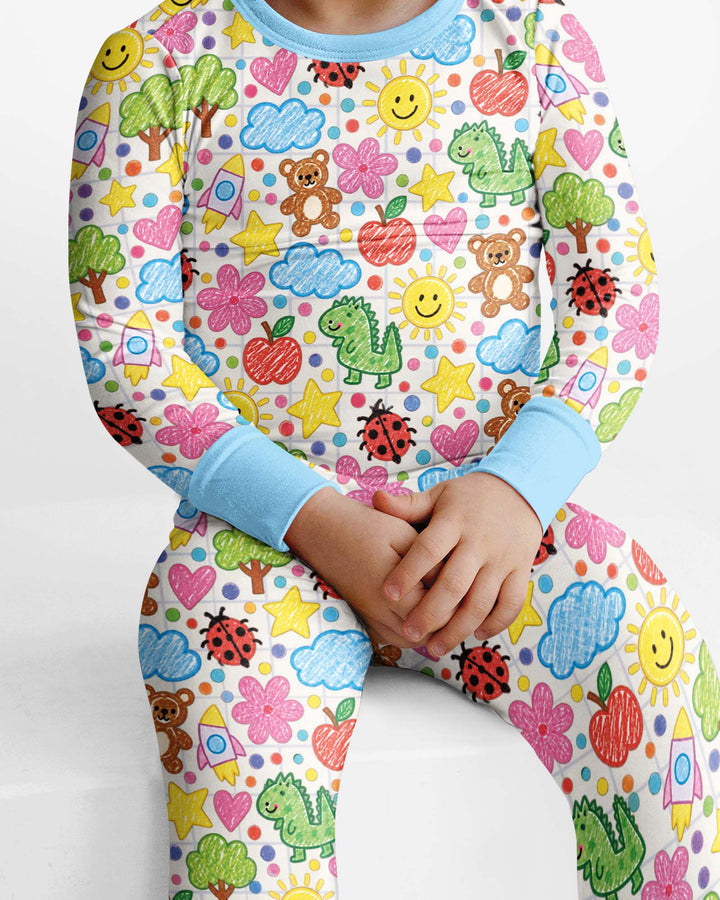 Baby Cute Draw Bamboo Two Piece Long Sleeve Pajama Set