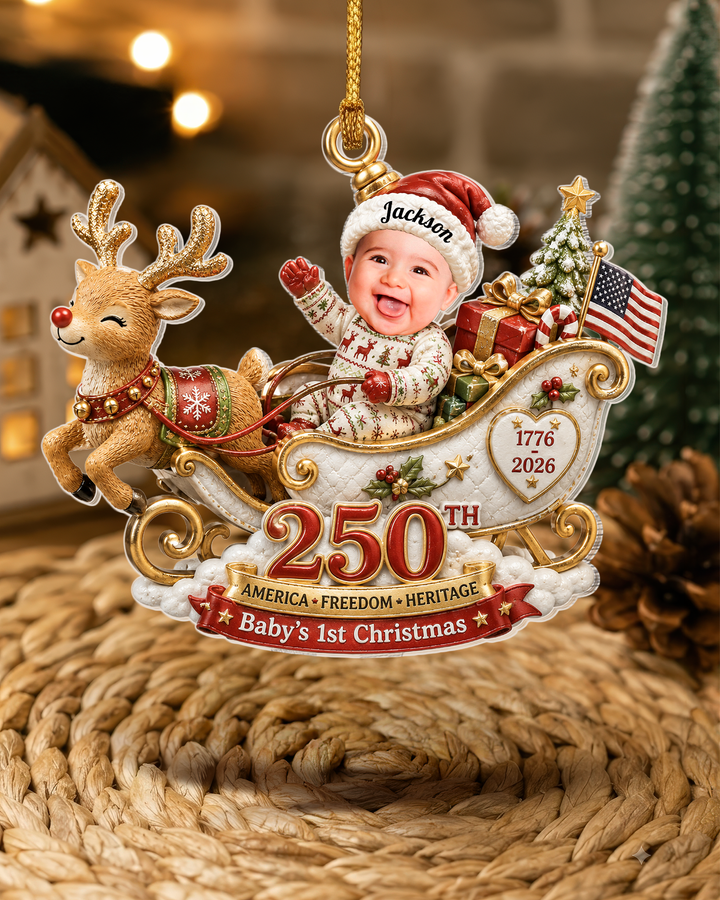 America 250 Baby Personalized 1-Side Photo Acrylic Ornament