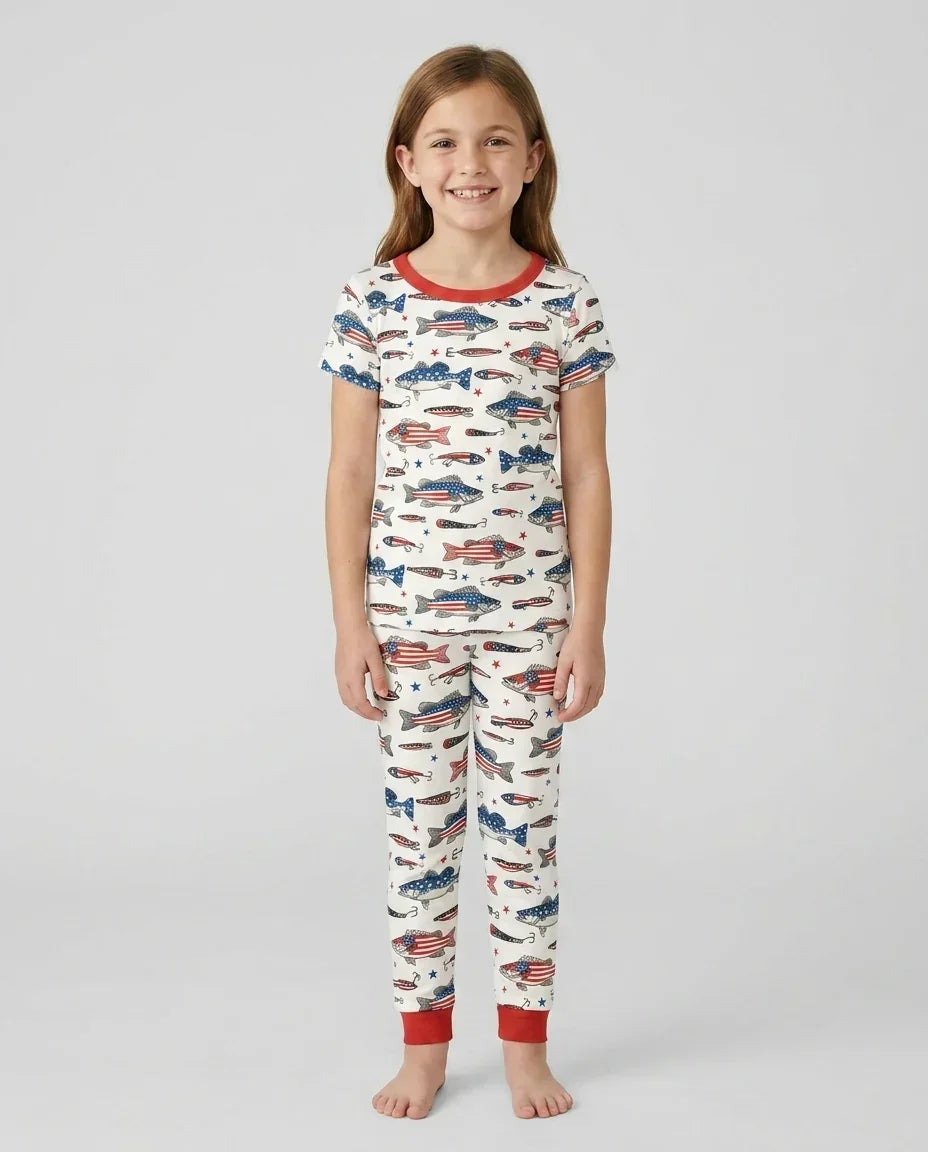 Zweiteiliges, kurzärmliges Pyjama-Set mit Marienkäfern