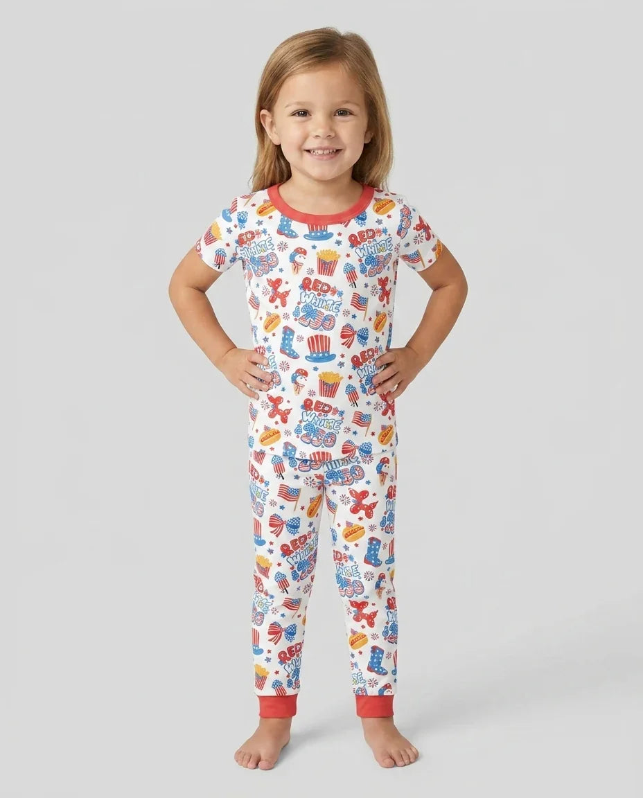 Zweiteiliges, kurzärmliges Pyjama-Set mit Marienkäfern