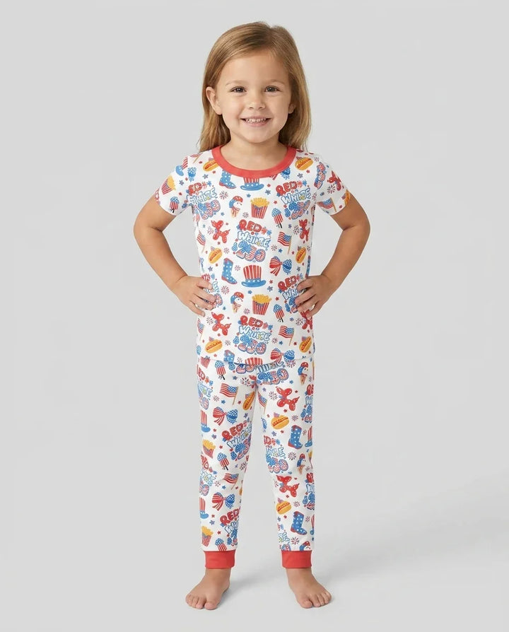 Zweiteiliges, kurzärmliges Pyjama-Set mit Marienkäfern