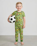 I Love Sports Soccer Bamboo Two Piece Short Sleeve Pajama Set