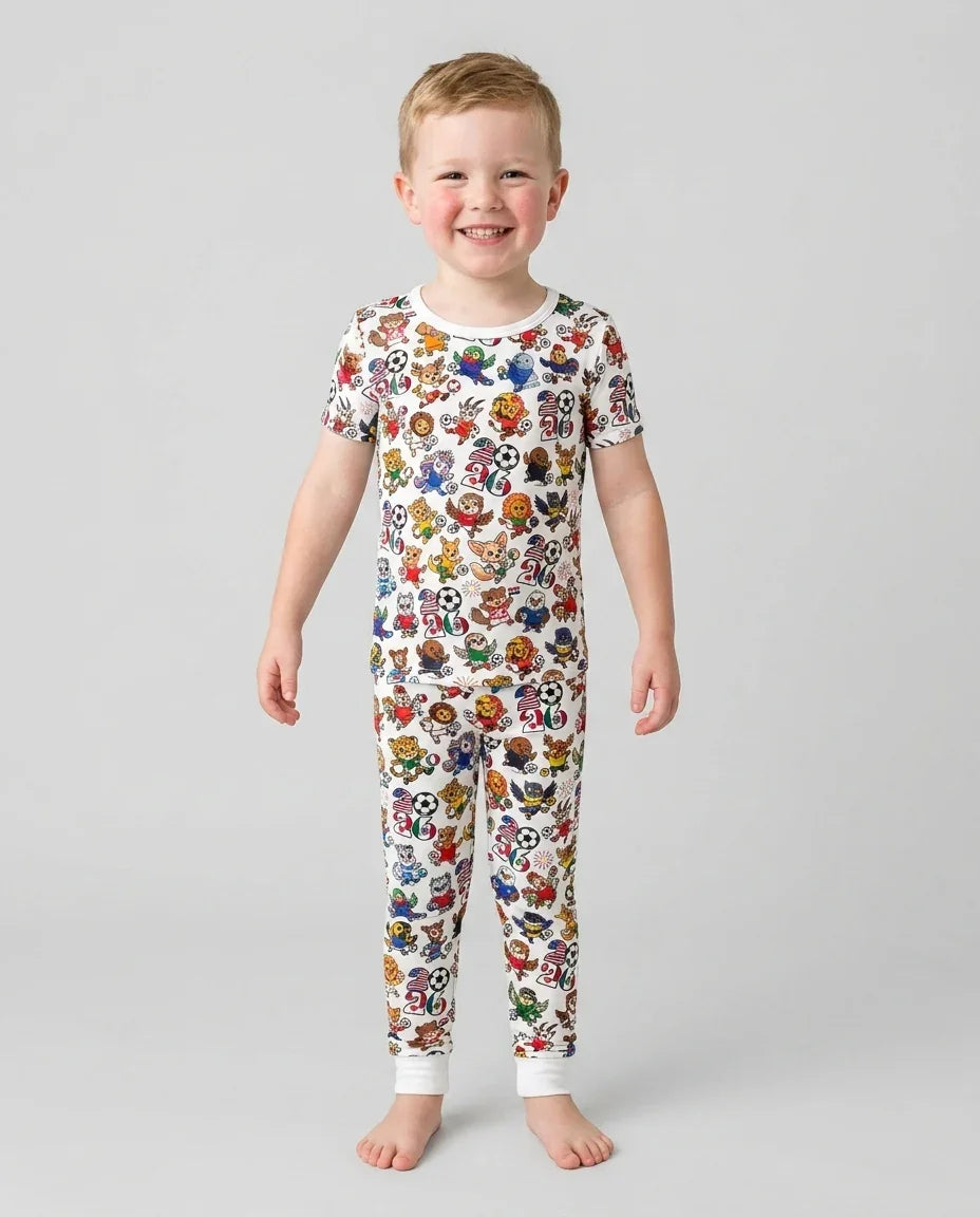 Zweiteiliges, kurzärmliges Pyjama-Set mit Marienkäfern