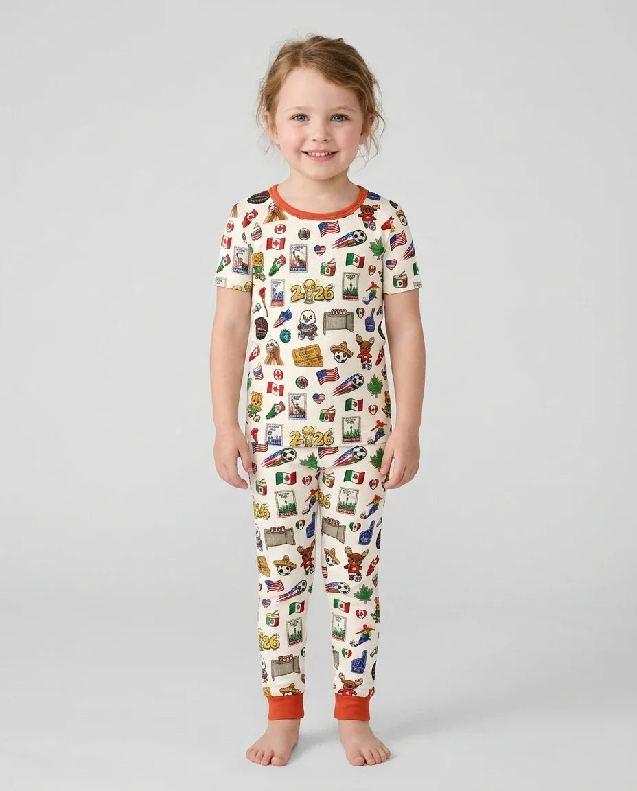 Zweiteiliges, kurzärmliges Pyjama-Set mit Marienkäfern
