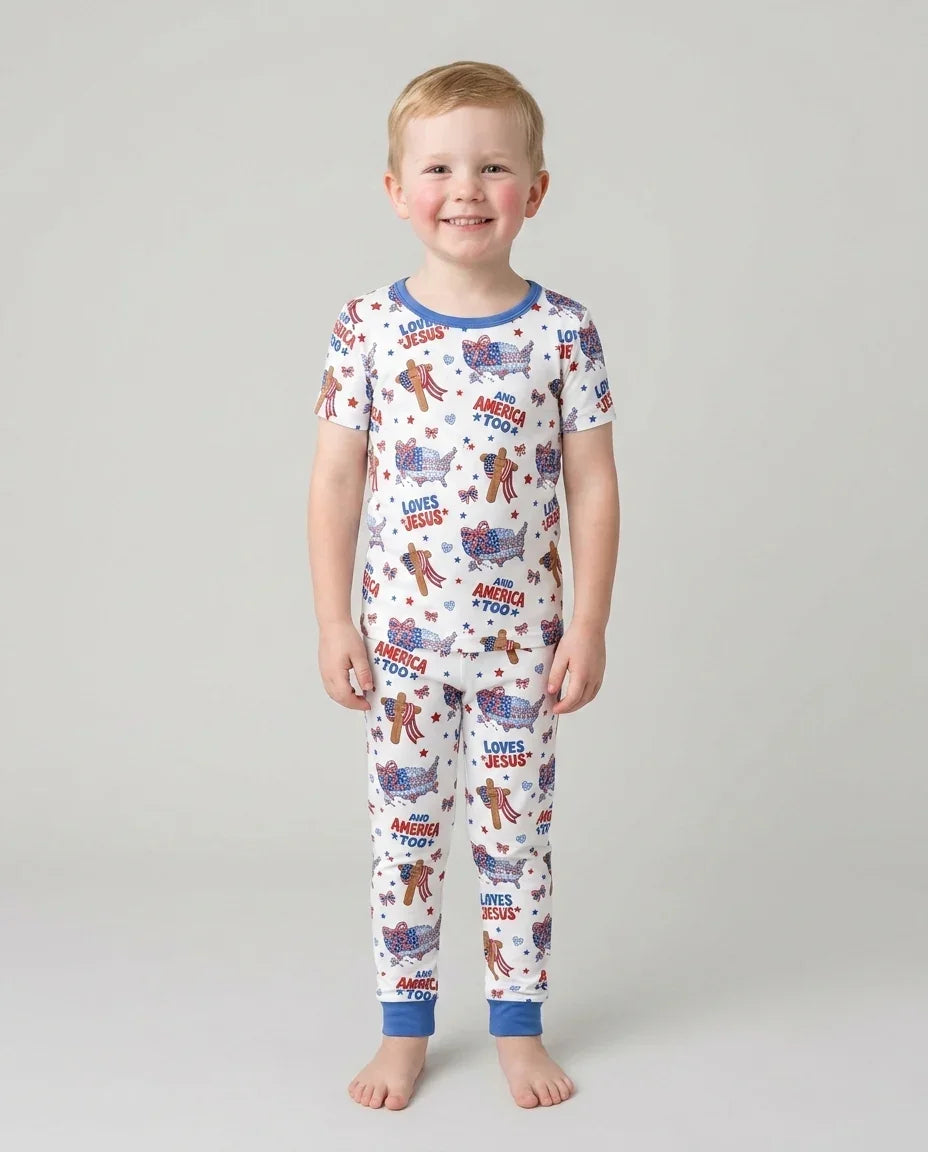 Zweiteiliges, kurzärmliges Pyjama-Set mit Marienkäfern