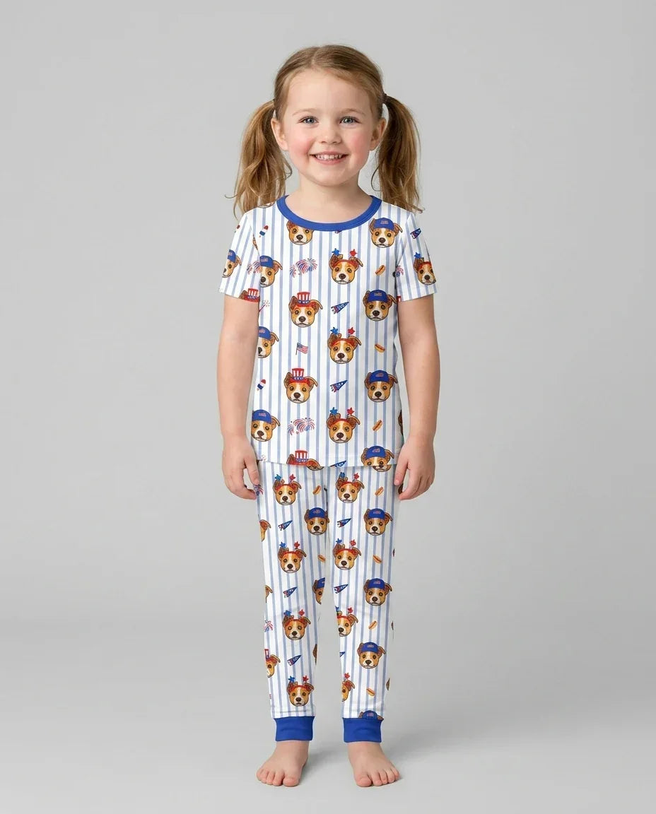Zweiteiliges, kurzärmliges Pyjama-Set mit Marienkäfern