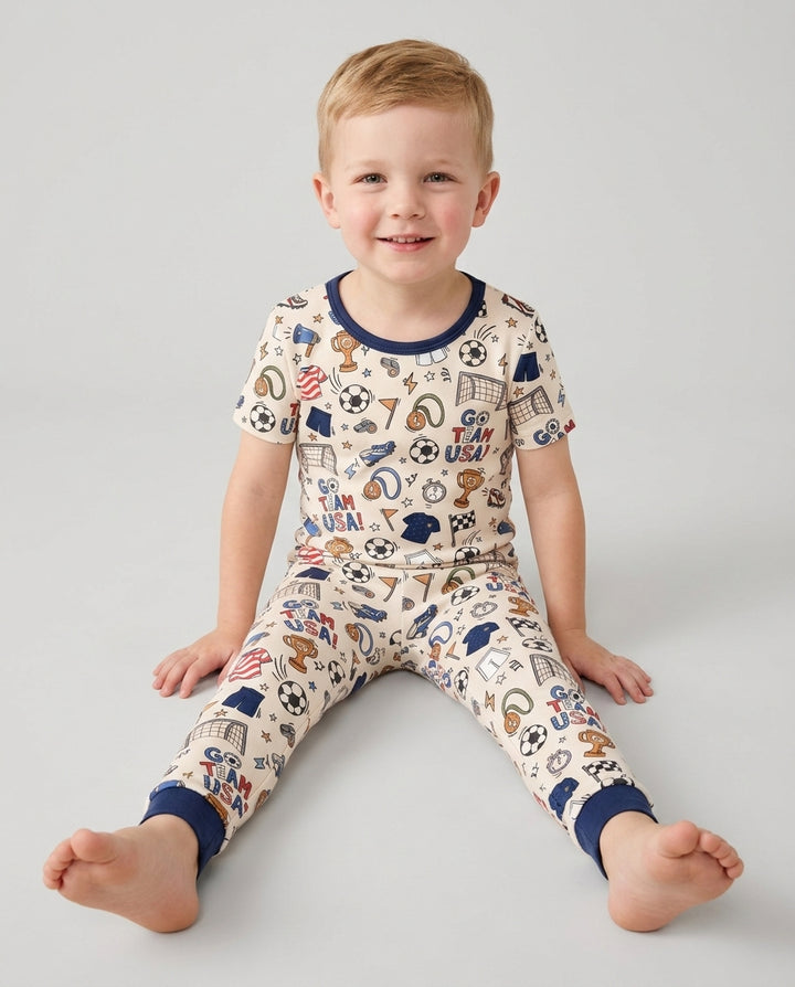 Zweiteiliges, kurzärmliges Pyjama-Set mit Marienkäfern