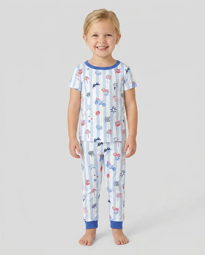 Zweiteiliges, kurzärmliges Pyjama-Set mit Marienkäfern