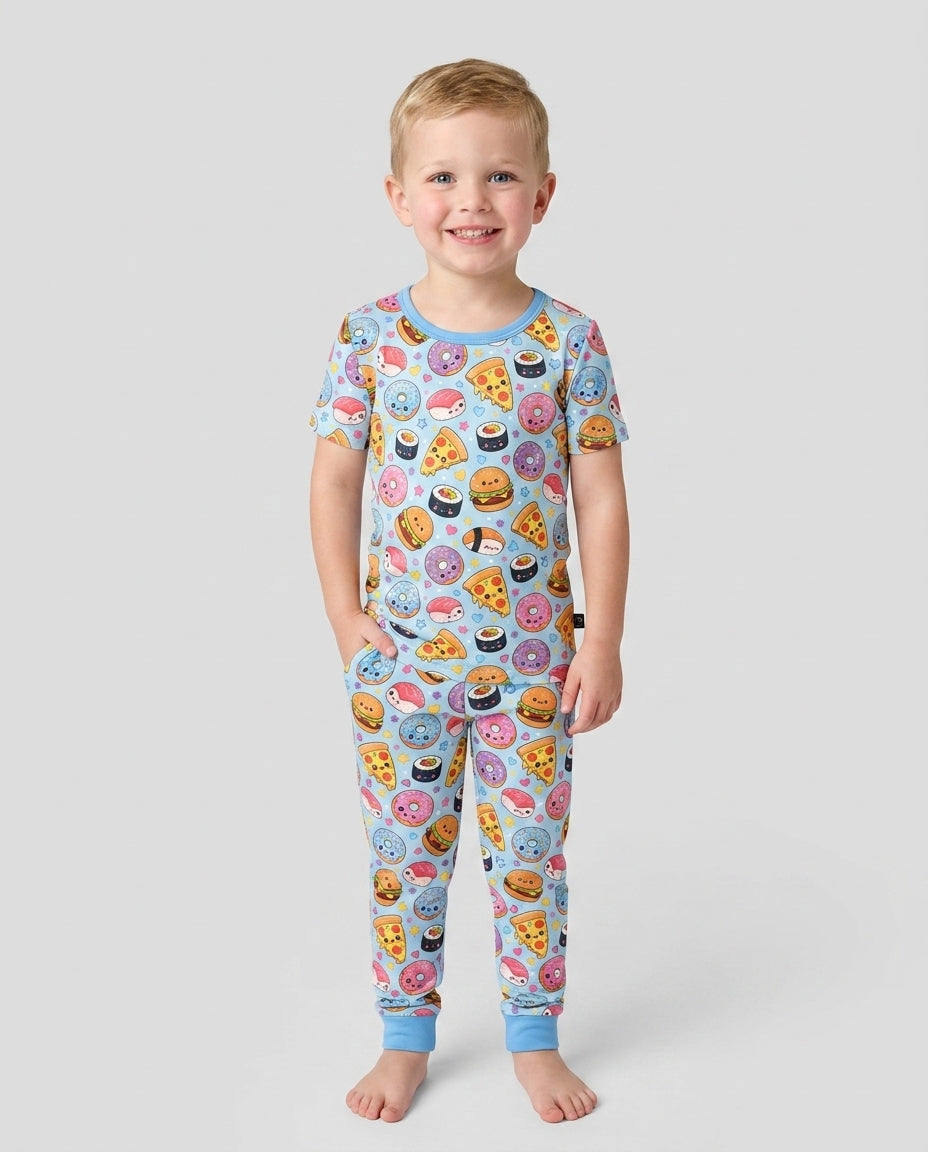 Zweiteiliges, kurzärmliges Pyjama-Set mit Marienkäfern
