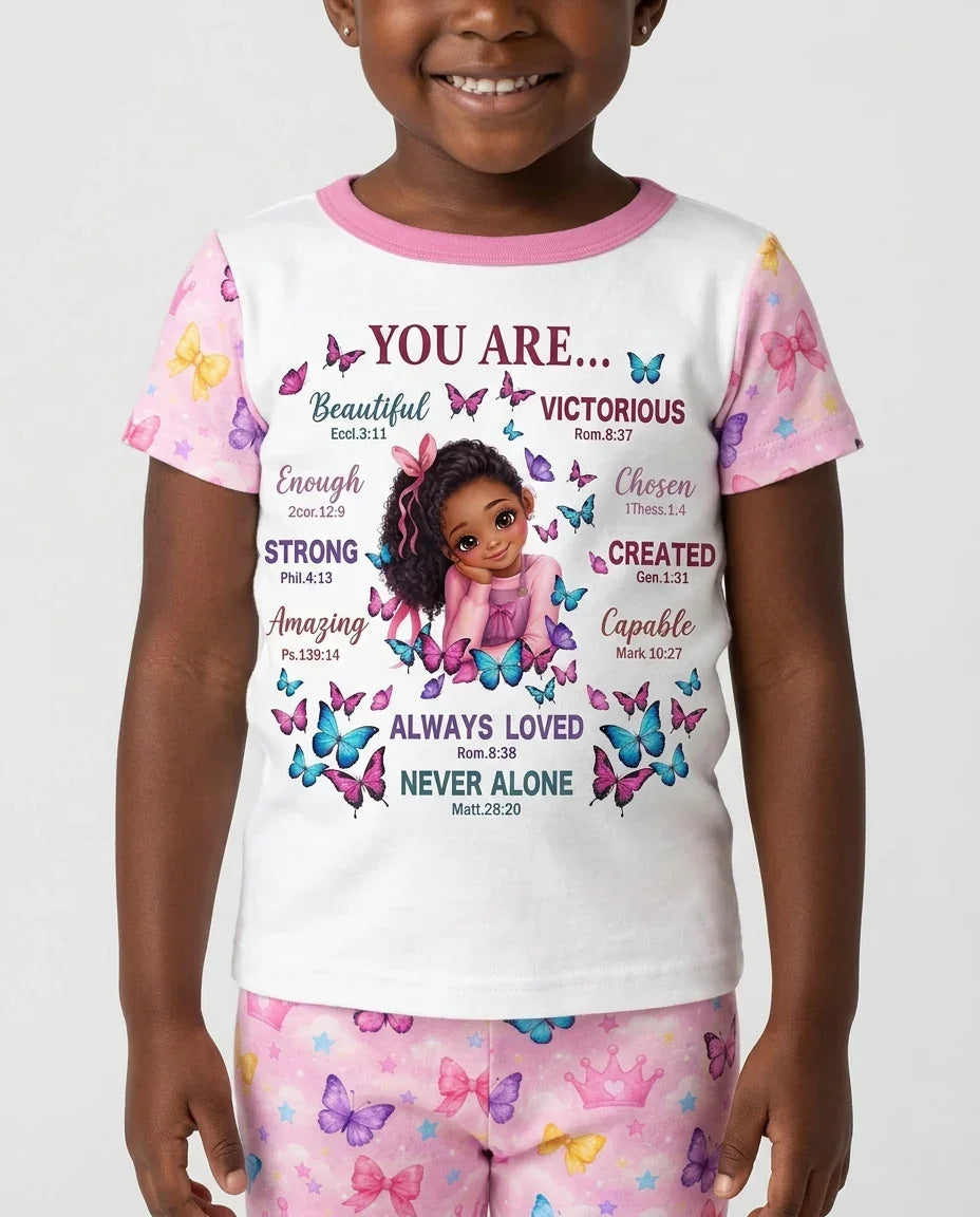 Zweiteiliges, kurzärmliges Pyjama-Set mit Marienkäfern