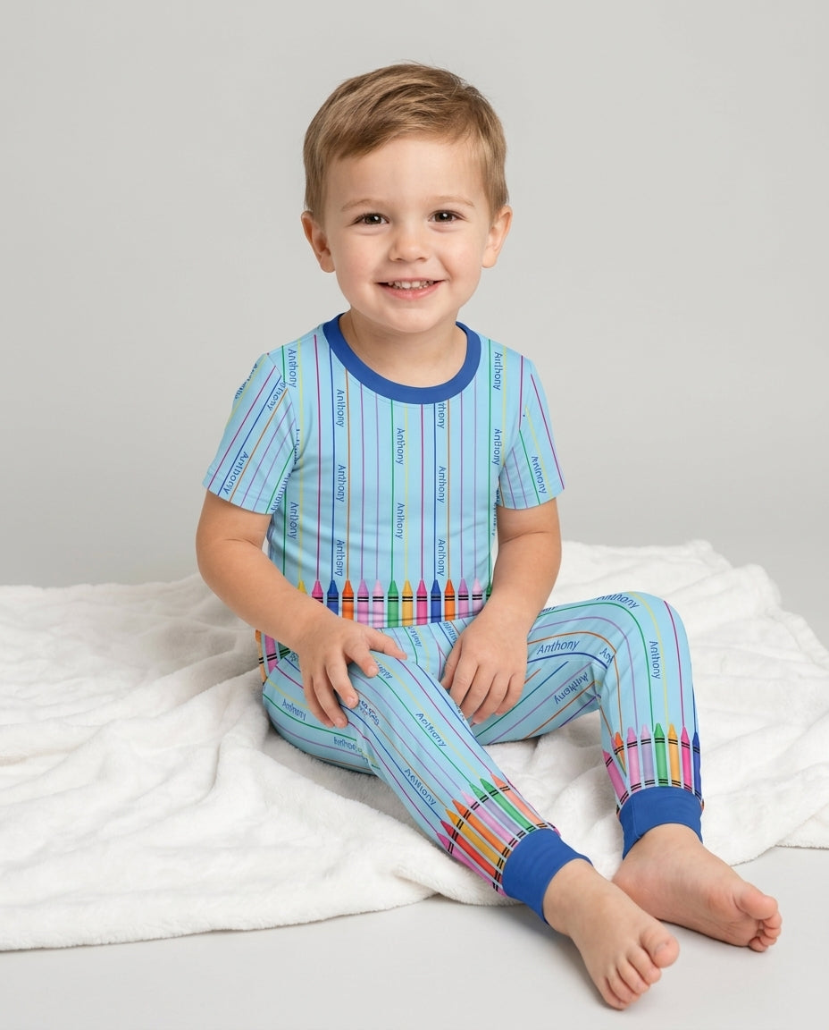 Zweiteiliges, kurzärmliges Pyjama-Set mit Marienkäfern