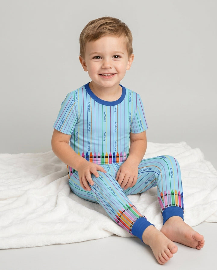 Zweiteiliges, kurzärmliges Pyjama-Set mit Marienkäfern