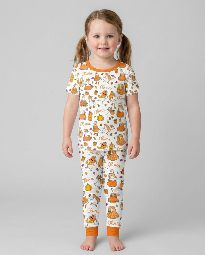 Zweiteiliges, kurzärmliges Pyjama-Set mit Marienkäfern