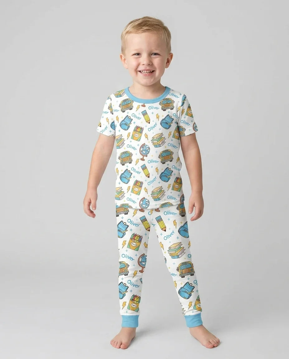 Zweiteiliges Langarm-Pyjama-Set mit Sommerfrüchten