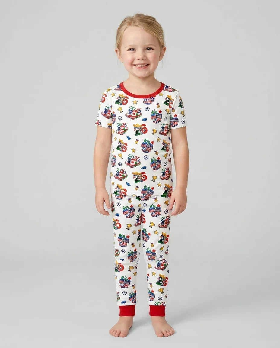 Zweiteiliges, kurzärmliges Pyjama-Set mit Marienkäfern