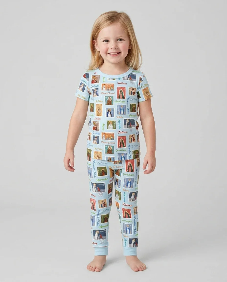 Zweiteiliges, kurzärmliges Pyjama-Set mit Marienkäfern