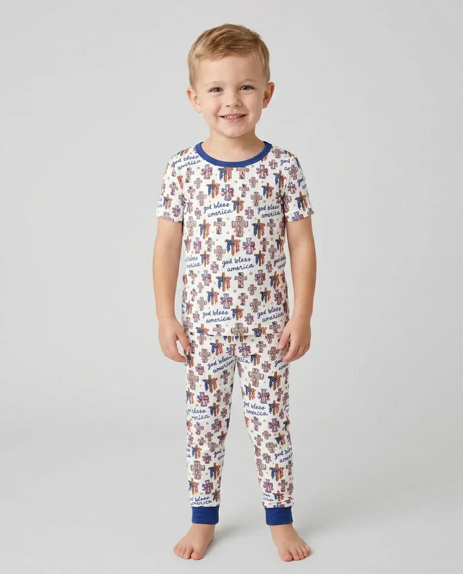 Zweiteiliges, kurzärmliges Pyjama-Set mit Marienkäfern