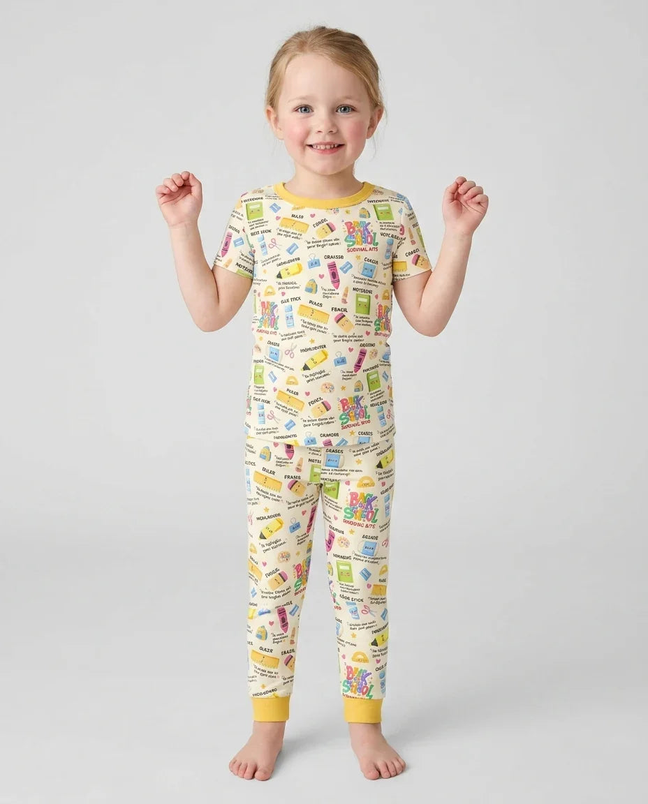 Zweiteiliges, kurzärmliges Pyjama-Set mit Marienkäfern