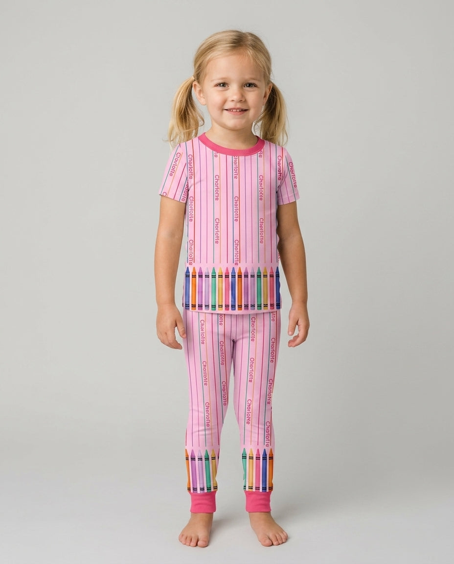 Zweiteiliges, kurzärmliges Pyjama-Set mit Marienkäfern