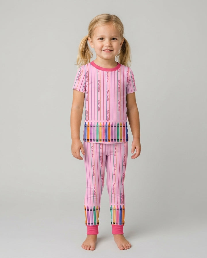 Zweiteiliges, kurzärmliges Pyjama-Set mit Marienkäfern