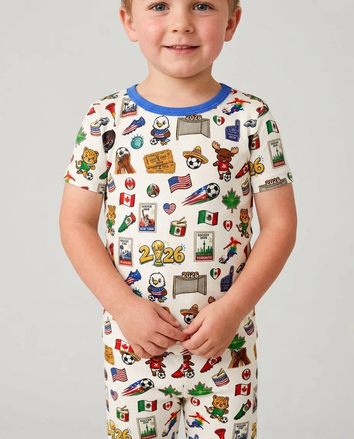 Zweiteiliges, kurzärmliges Pyjama-Set mit Marienkäfern