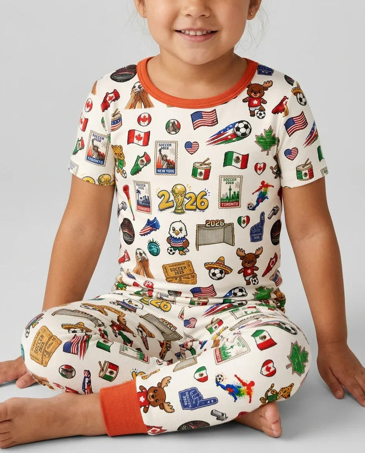 Zweiteiliges, kurzärmliges Pyjama-Set mit Marienkäfern