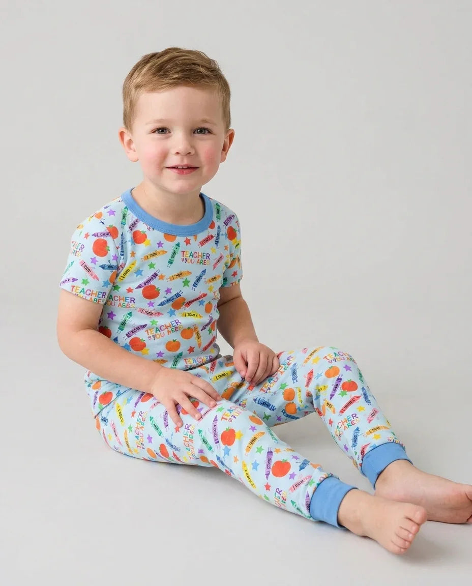 Zweiteiliges, kurzärmliges Pyjama-Set mit Marienkäfern